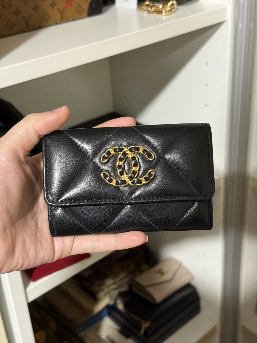 Chanel Black Leather Card Holder