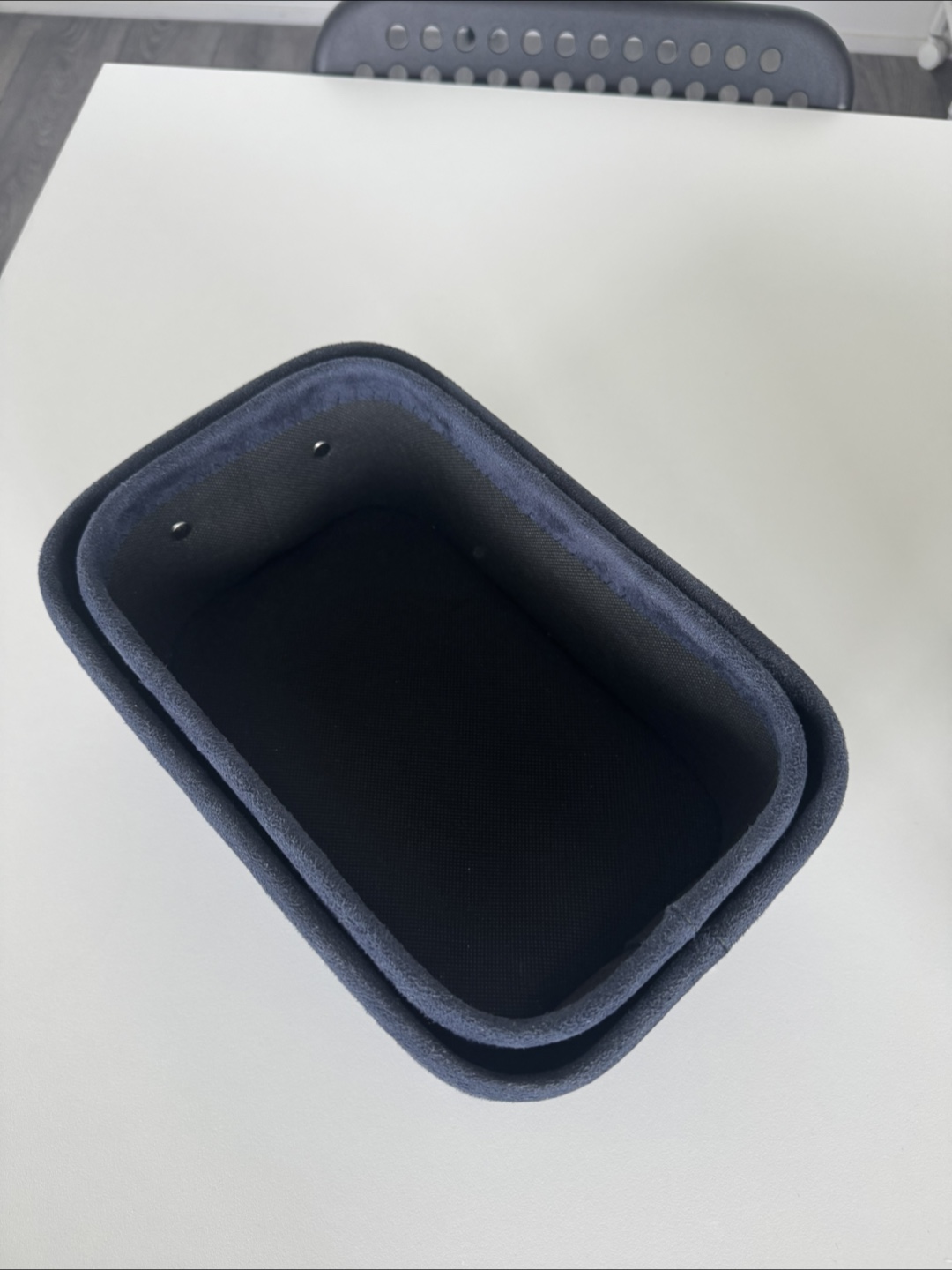 #freecycle Set of Two Dark Blue Velvet Storage Bins - photo 4