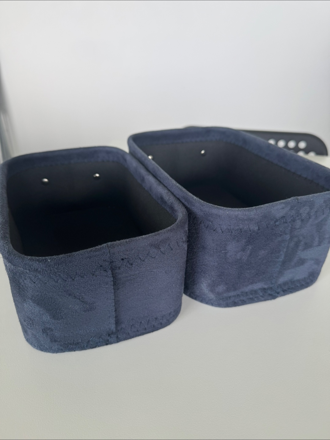 #freecycle Set of Two Dark Blue Velvet Storage Bins - photo 2