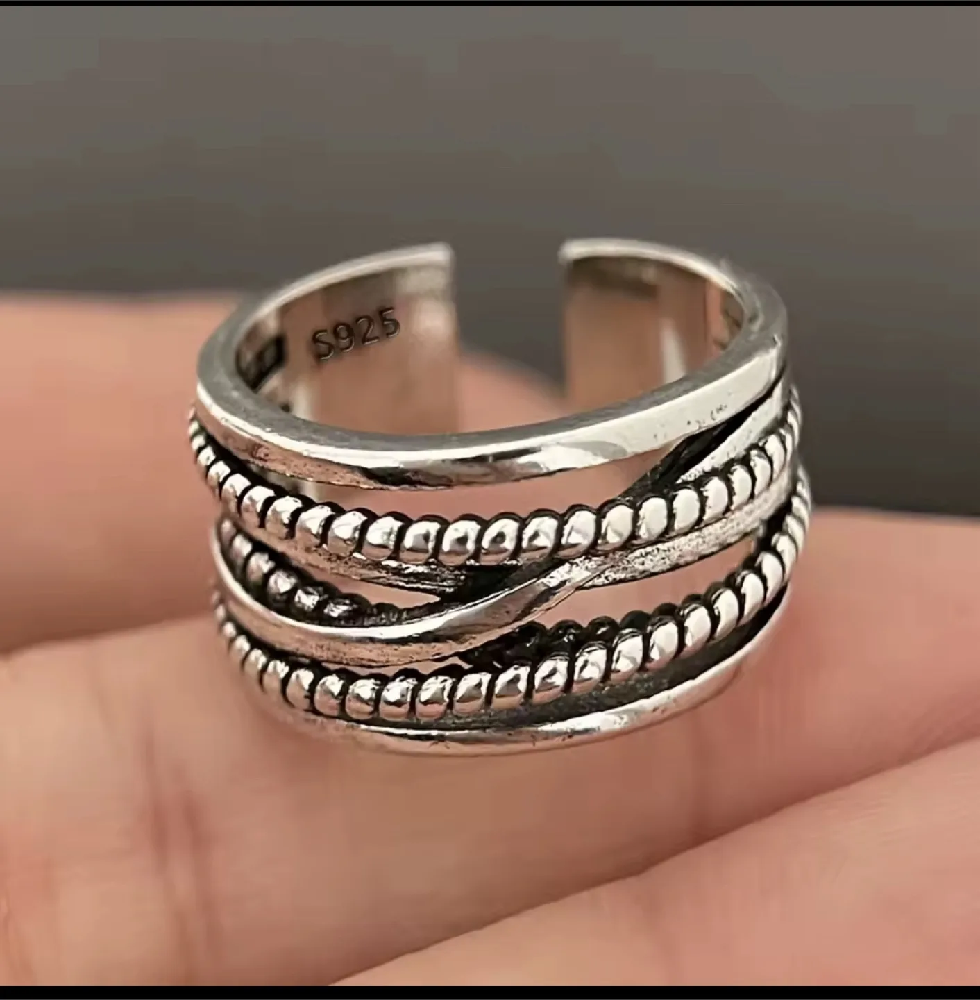 Adjustable Silver Ring - Unisex thumbnail