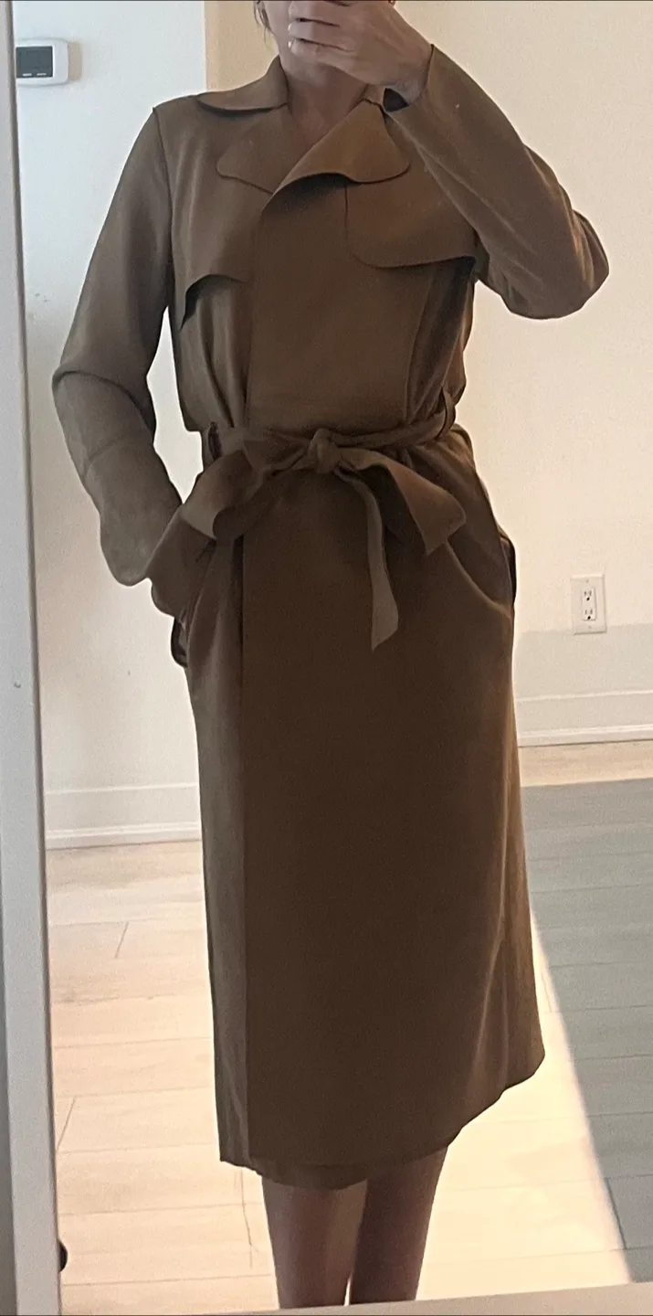 Brown suede Trench Coat H&M image indicator(3)