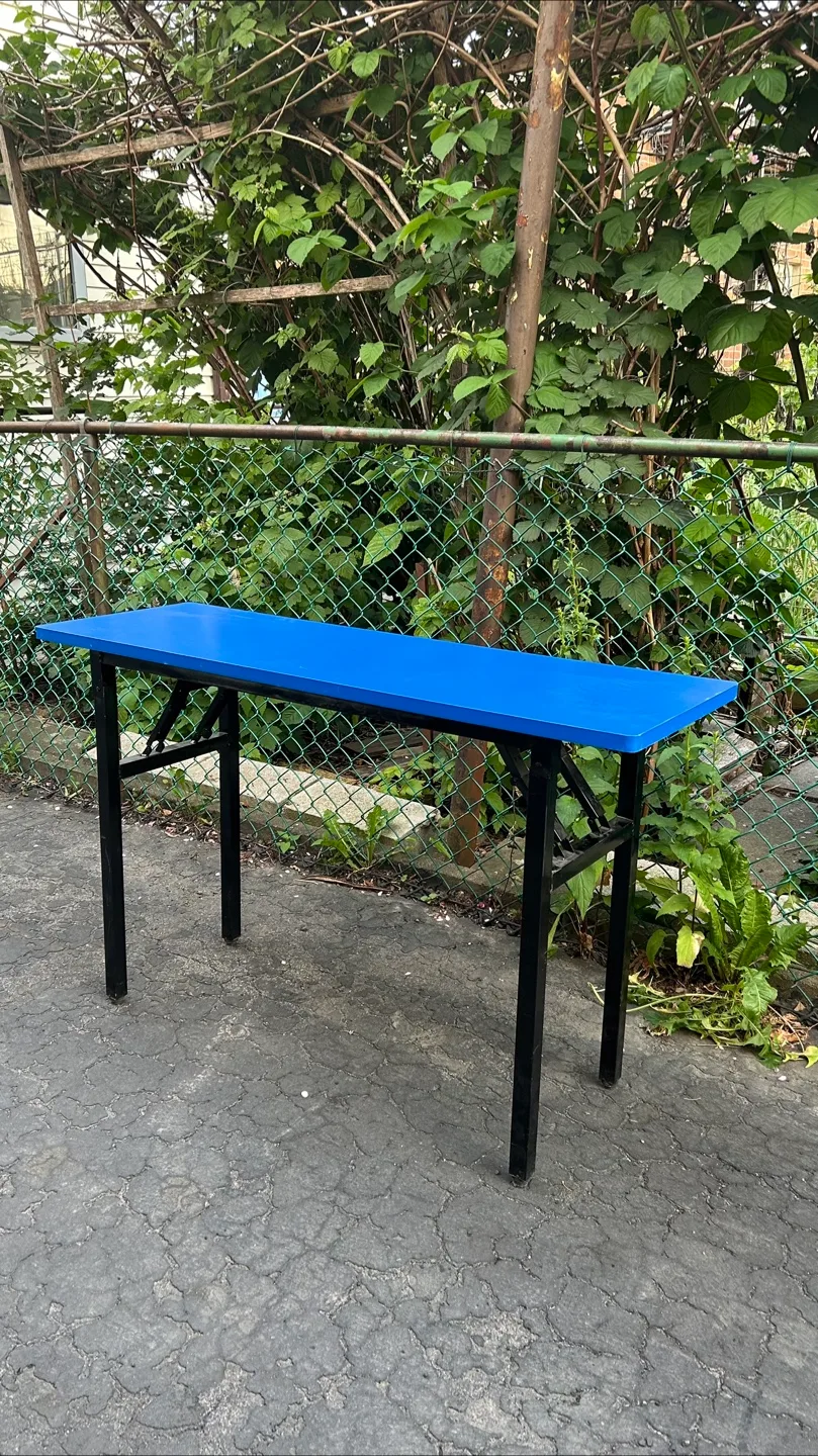 $25 TODAY ONLY Sturdy Blue Folding Table DISCOUNT AFTER 10 thumbnail
