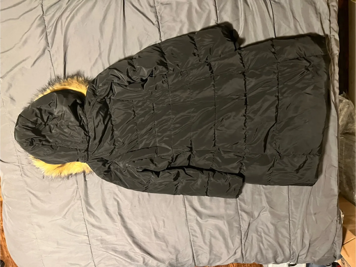 Karl Lagerfeld Black Puffer Coat - Size L/G thumbnail