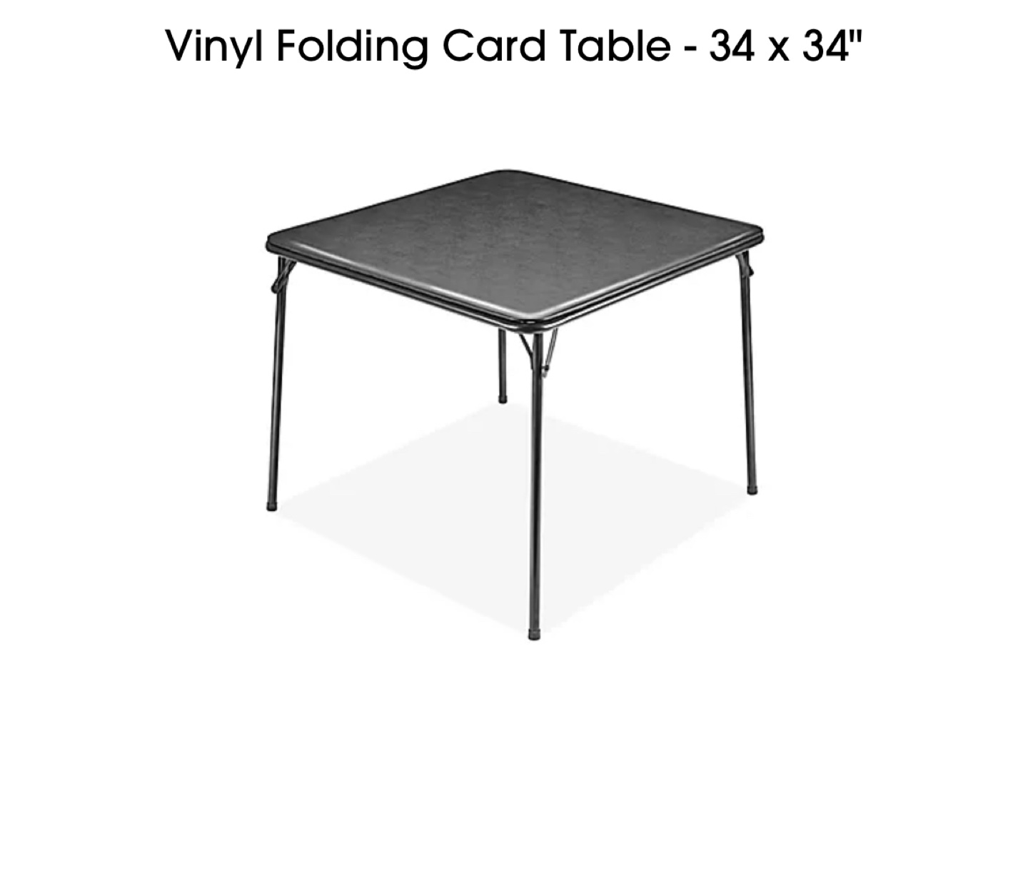 Vinyl Folding Card Table - 34 x 34