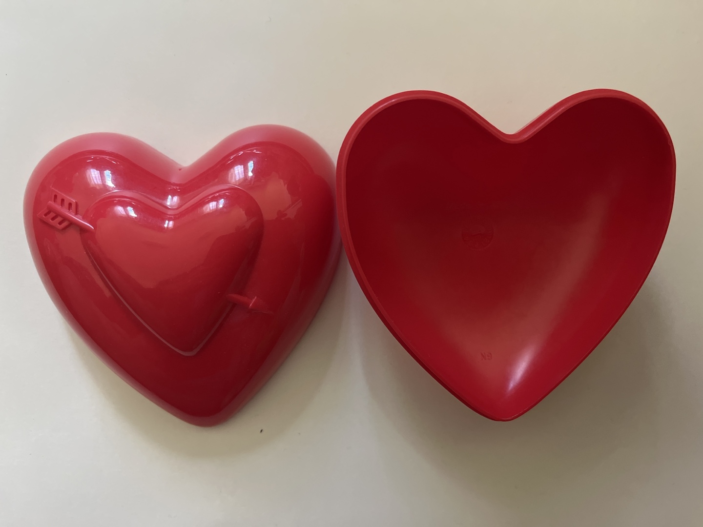 #Freecycle Red Heart Shaped Plastic Box