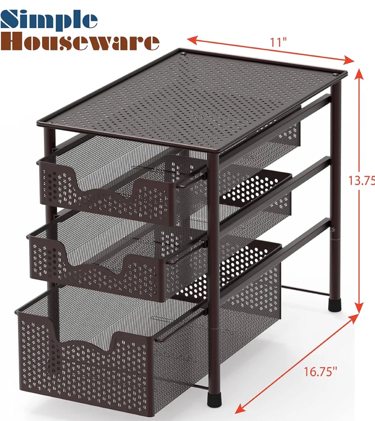 Simple Houseware 3-Tier Sliding Basket Organizer - photo 2