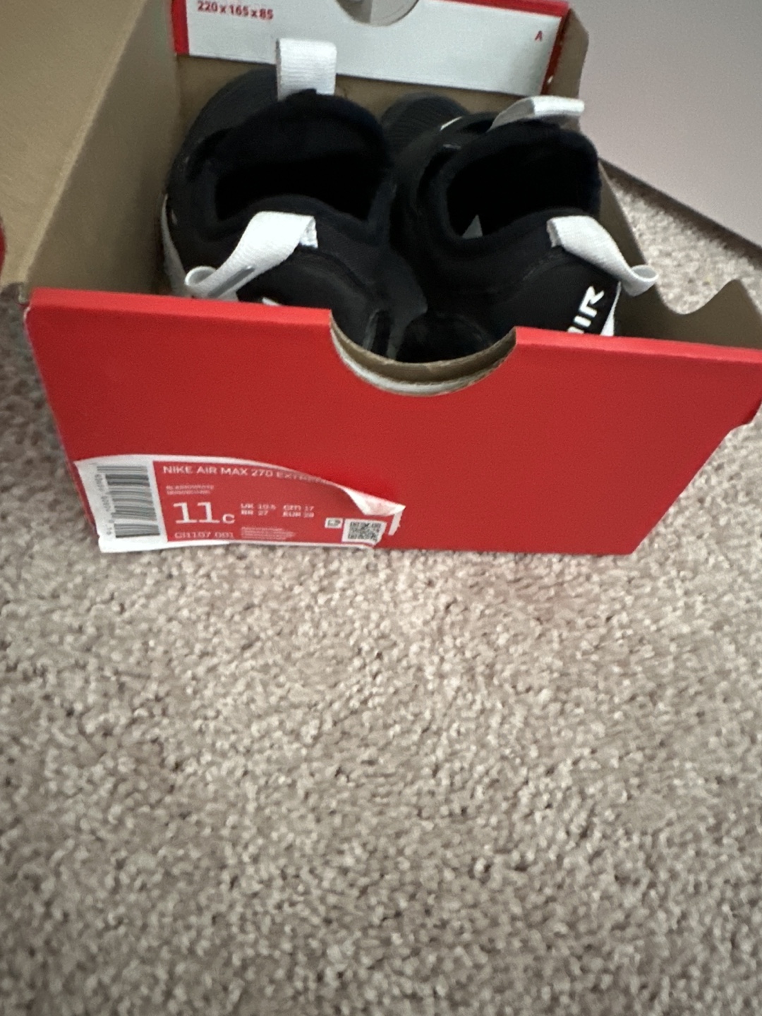 Nike Air Max 270 Extreme Toddler Size 11C with Box