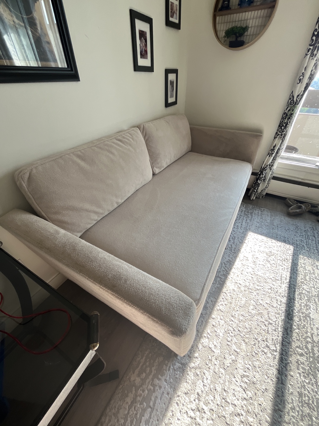 Beige Sofa Couch / Day bed