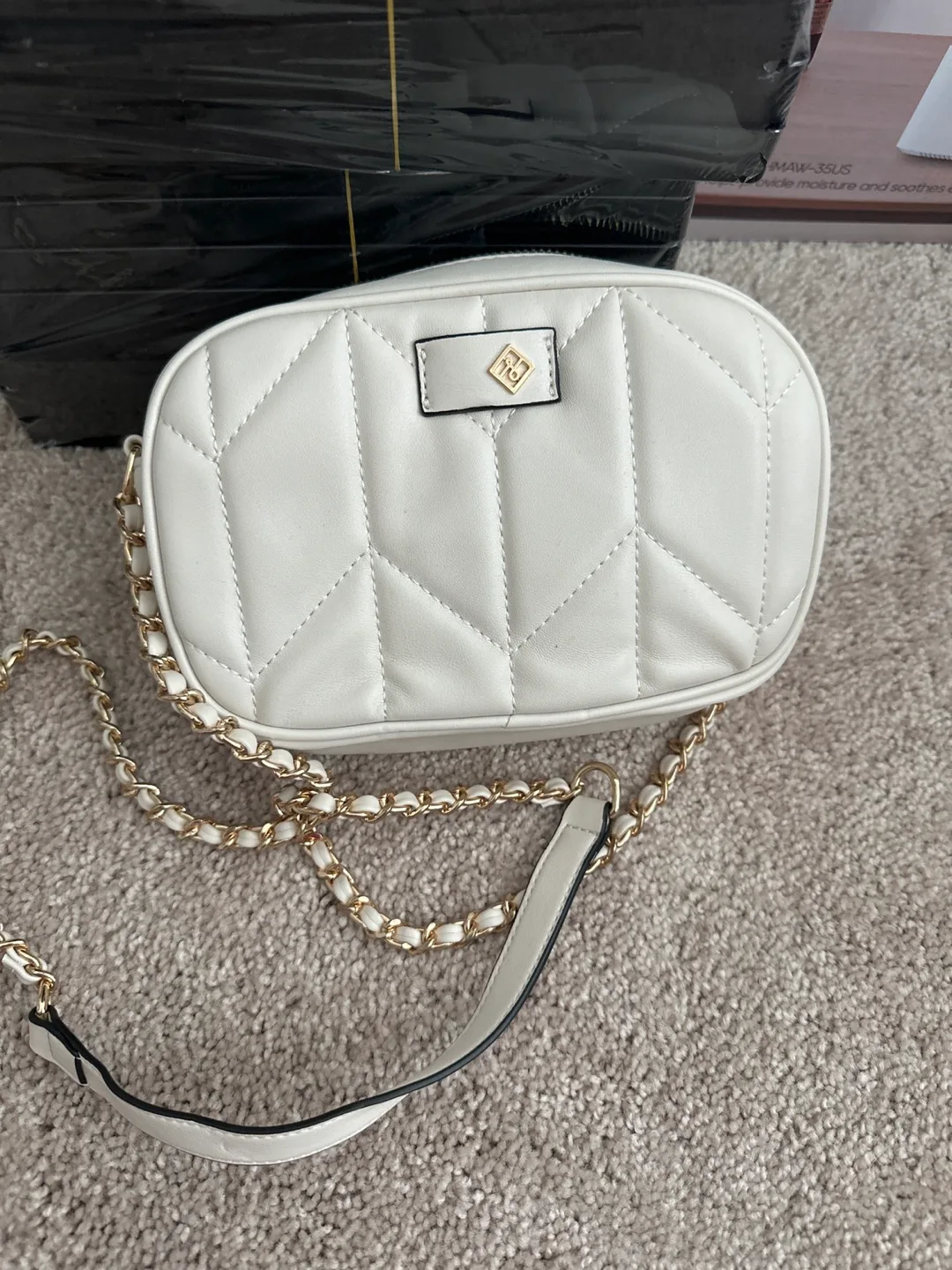 Aldo White Quilted Crossbody Bag thumbnail