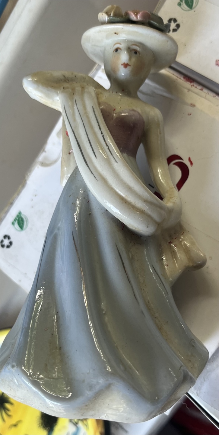 Vintage Porcelain Figurine Lady with Hat
