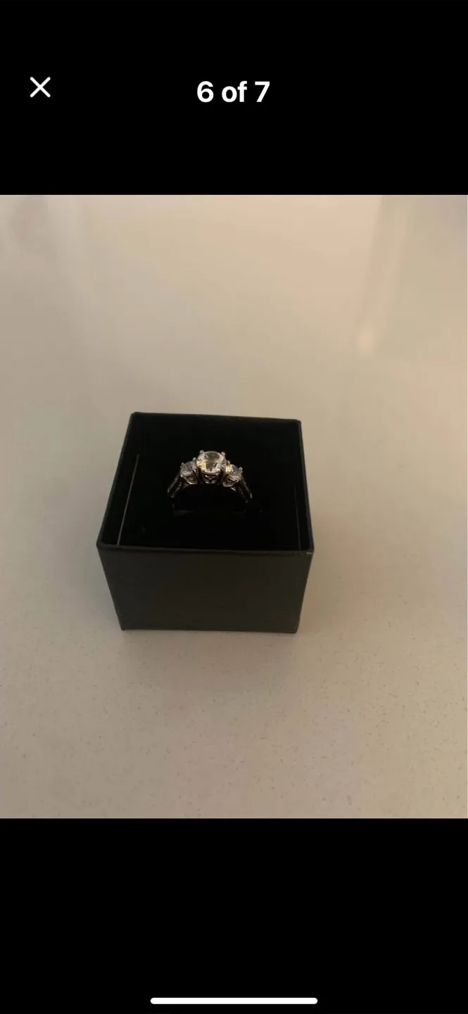 Beautiful Moissanite Engagement or Promise Ring image indicator(5)