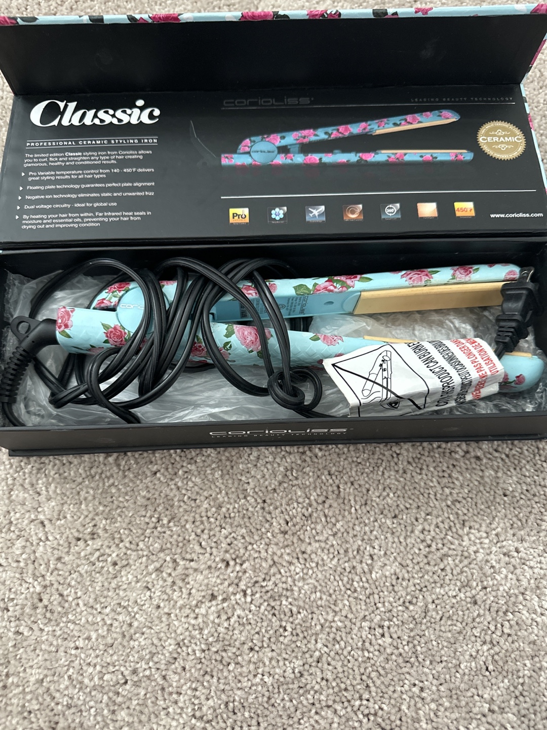 Corioliss Classic Professional Ceramic Styling Iron - New