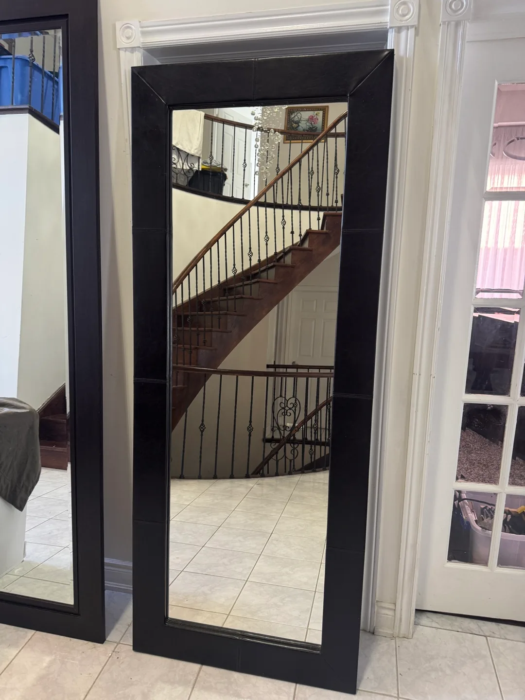 Large Black Framed Mirror - 78 Inches Tall thumbnail