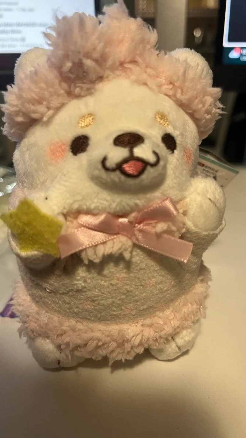 Cute Plush Toy with Pink Bow thumbnail
