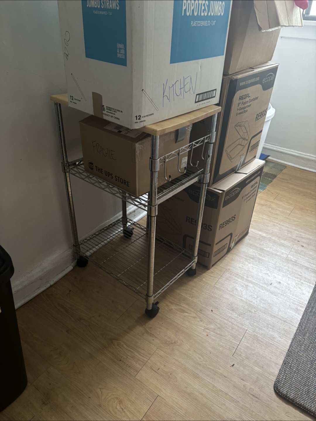 Metal Rolling Kitchen Cart