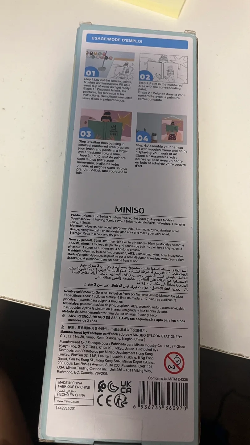 Miniso Numbers Painting Set 20x24cm image indicator(2)