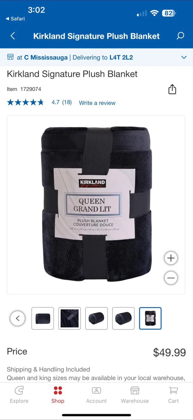 Kirkland Signature Plush Blanket - King Size image indicator(3)