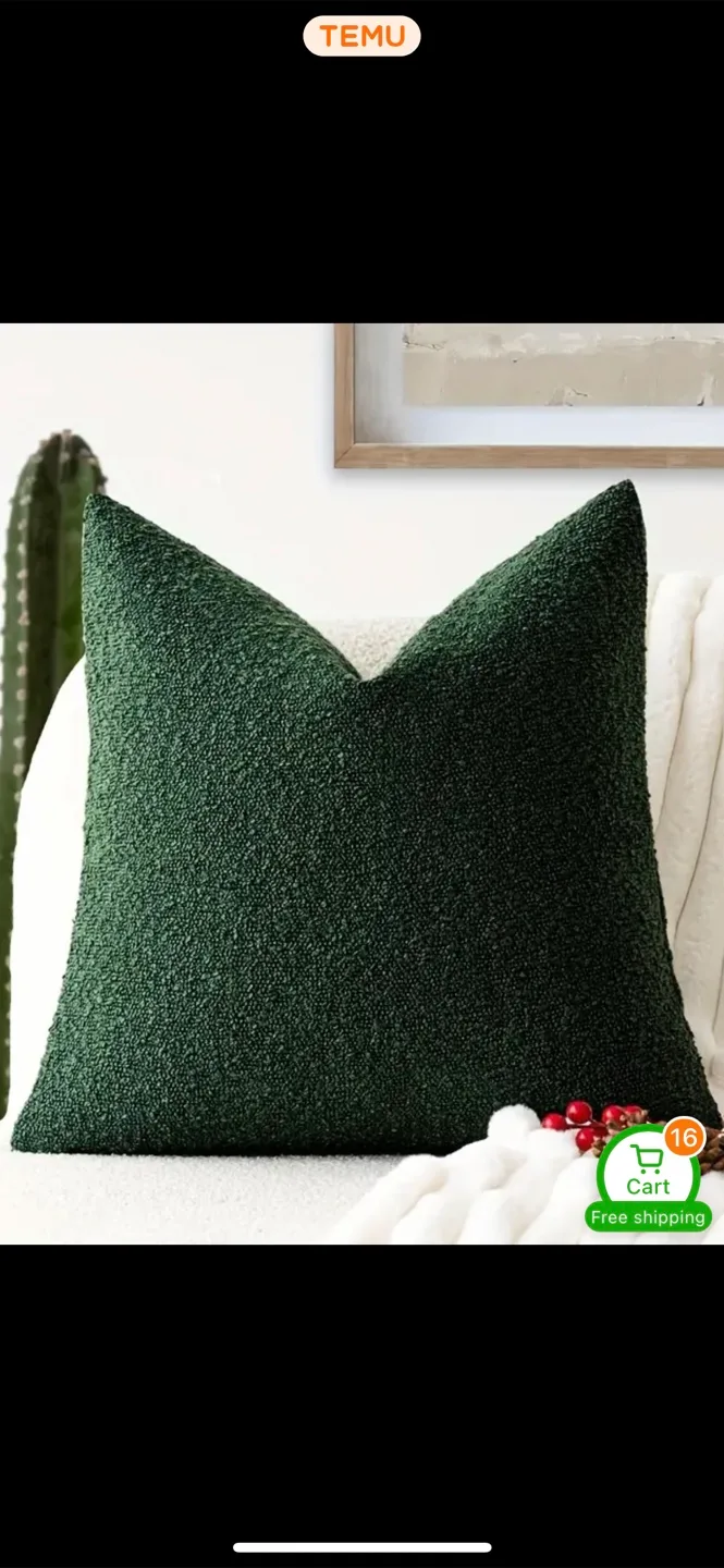 Temu Throw Pillow - Green, 18 in thumbnail