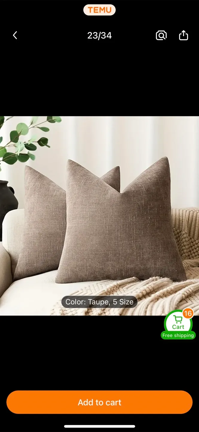 Temu Throw Pillow -covers-Green, 18 in image indicator(2)