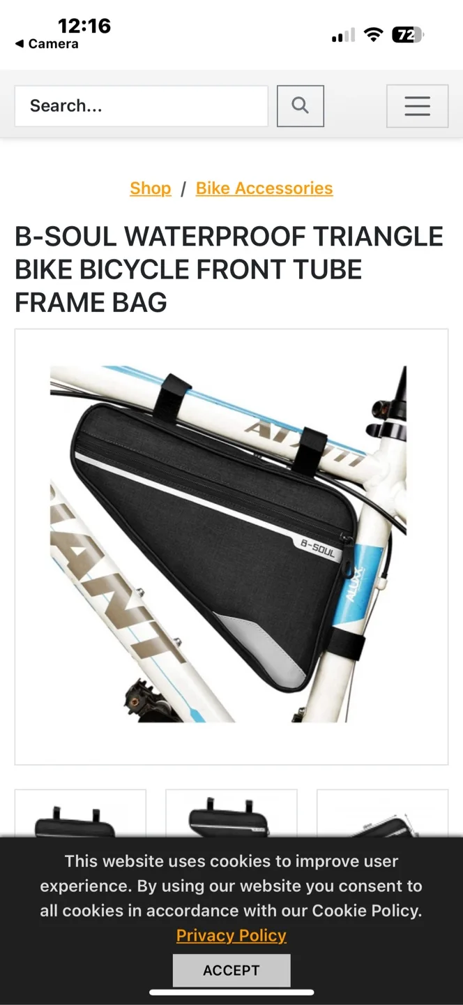 B-Soul Waterproof Triangle Bike Frame Bag image indicator(3)