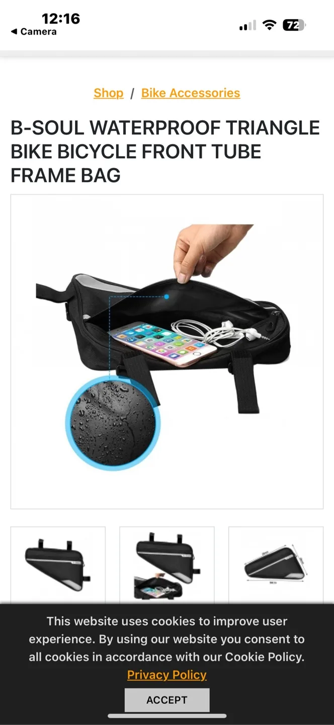 B-Soul Waterproof Triangle Bike Frame Bag image indicator(5)