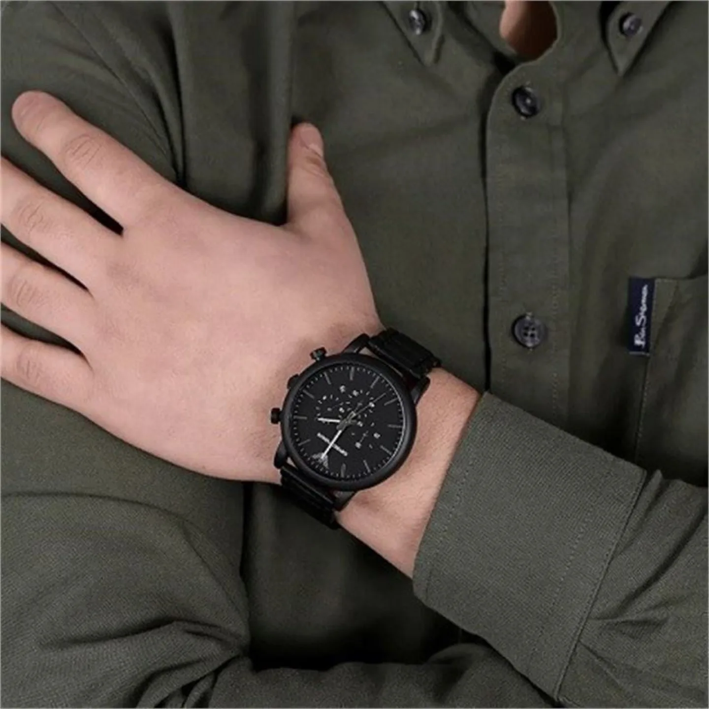 Emporio Armani All Black Chronograph Watch thumbnail