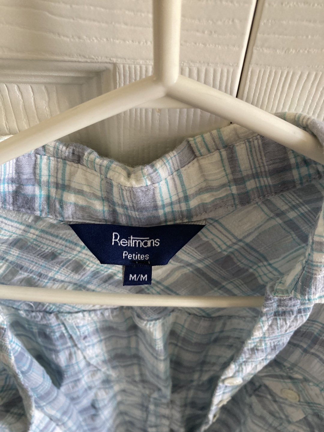 Reitmans Petites Plaid Button-Down Shirt, M/M - photo 2
