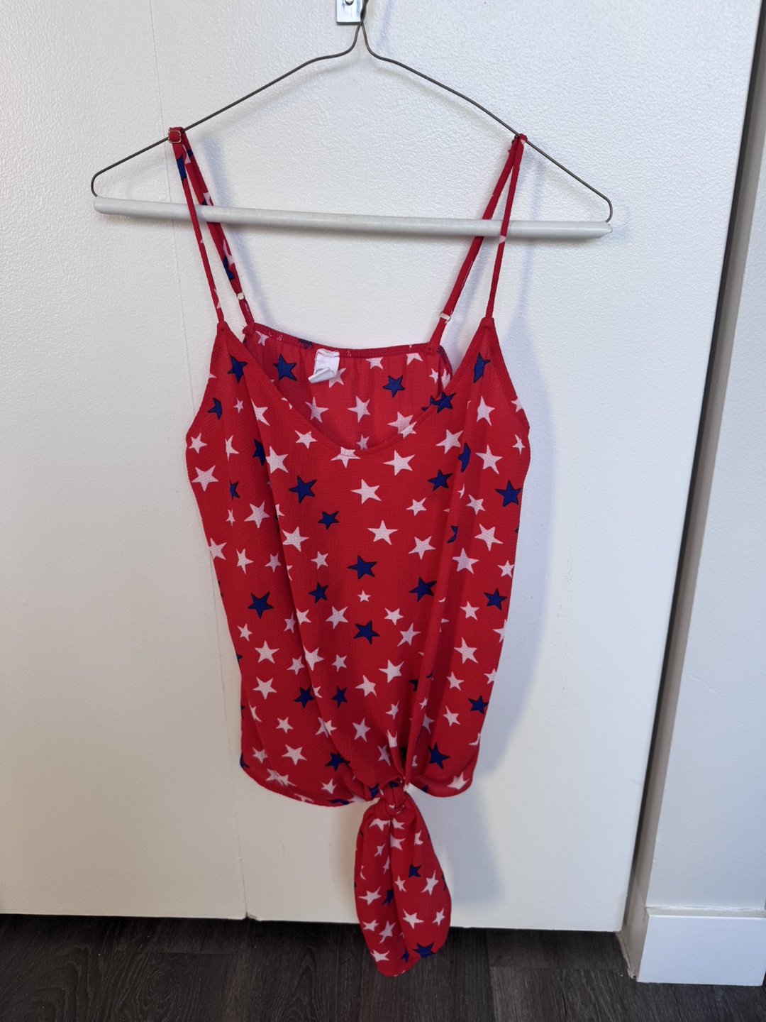 Red, White & Blue Star Print Tank Top