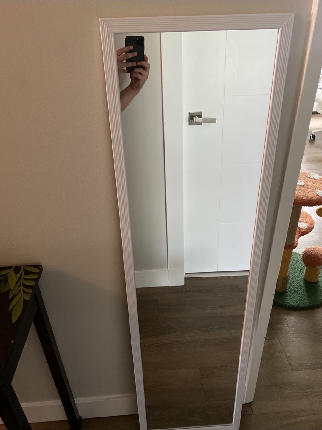 Full Length White Framed Mirror - photo 2