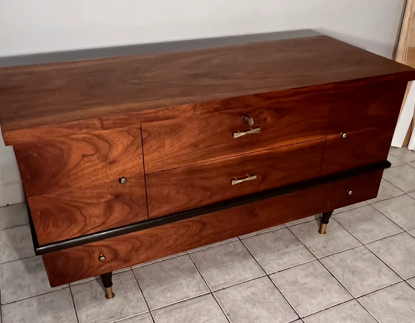 Restored Locking Walnut MCM Cedar Lined Chest image indicator(8)