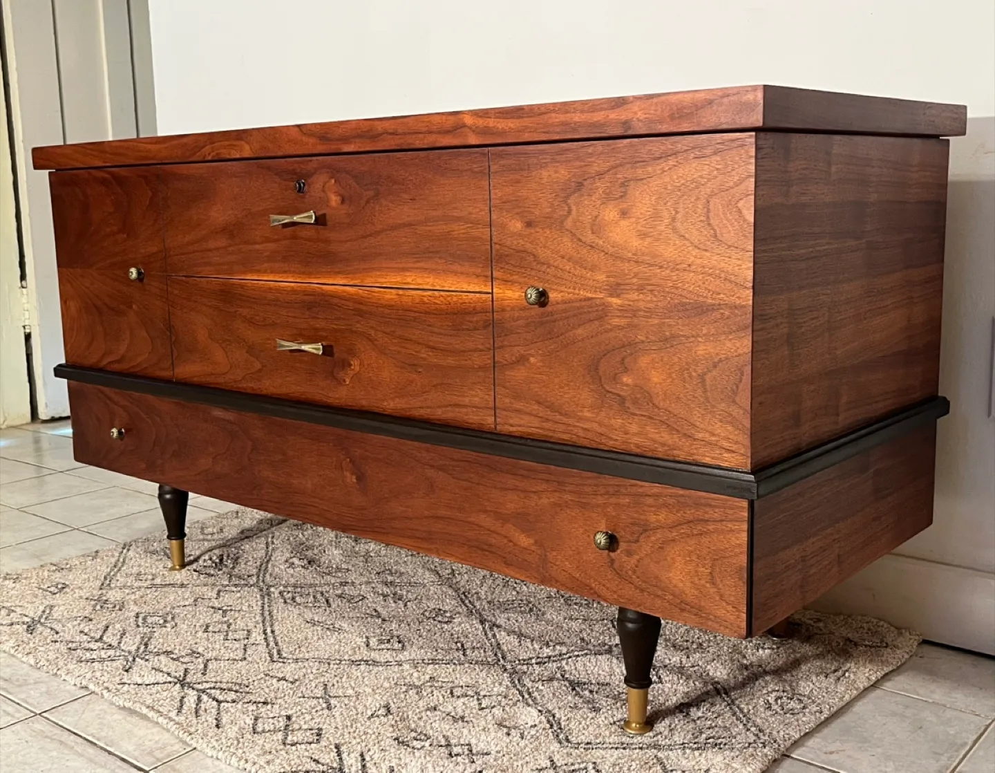 Restored Locking Walnut MCM Cedar Lined Chest image indicator(9)