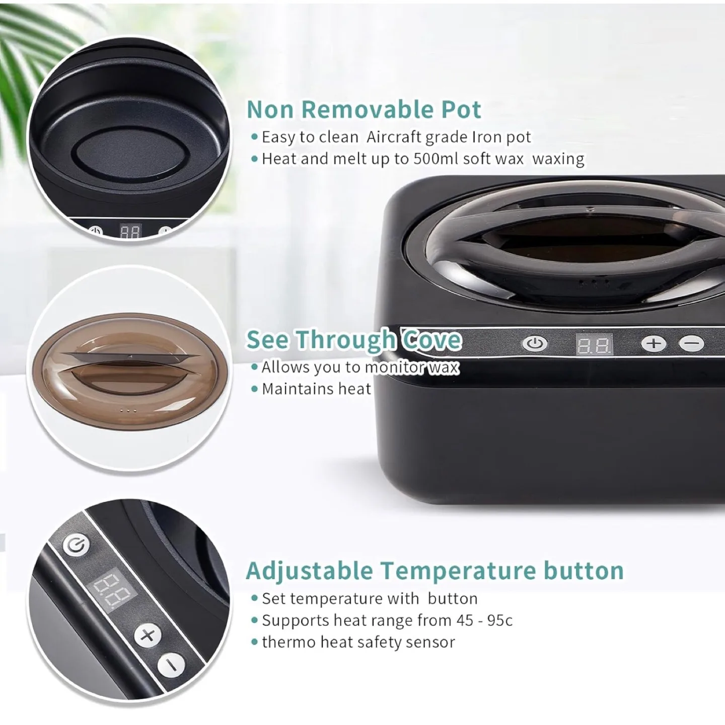 Waxing Kit, Digital Wax Warmer Hair Removal Machine,4 Packs image indicator(3)