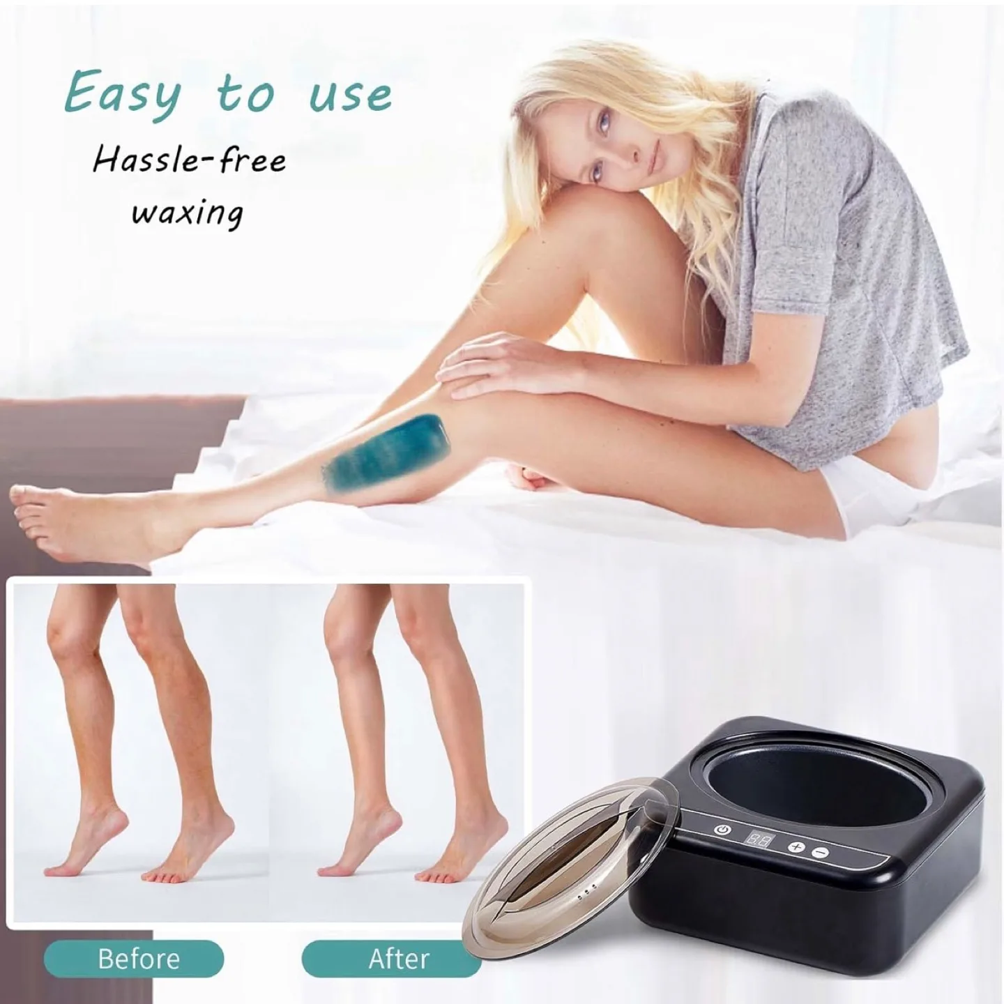 Waxing Kit, Digital Wax Warmer Hair Removal Machine,4 Packs image indicator(6)