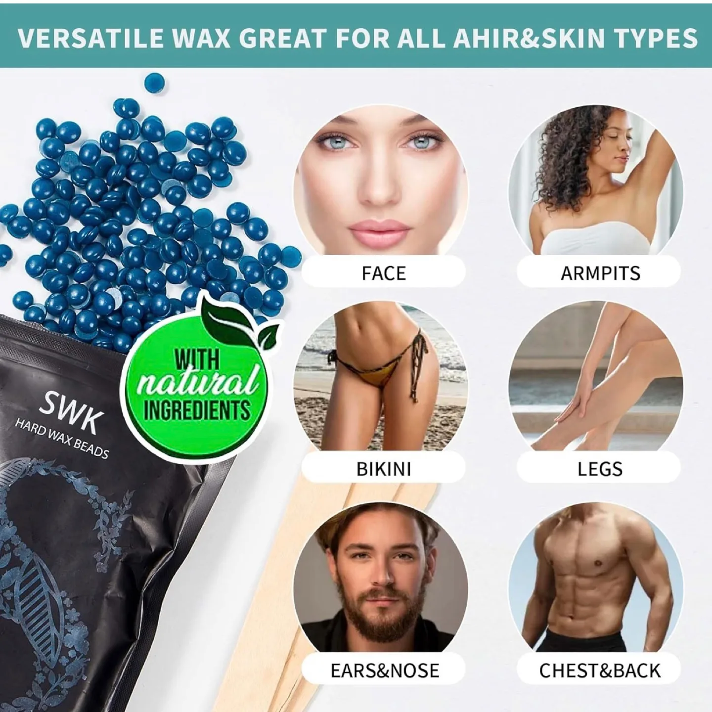 Waxing Kit, Digital Wax Warmer Hair Removal Machine,4 Packs image indicator(5)