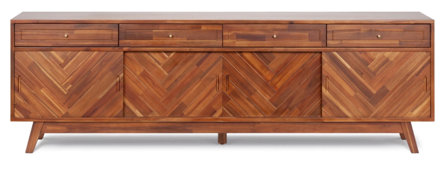 Brown Acacia Wood Media Console