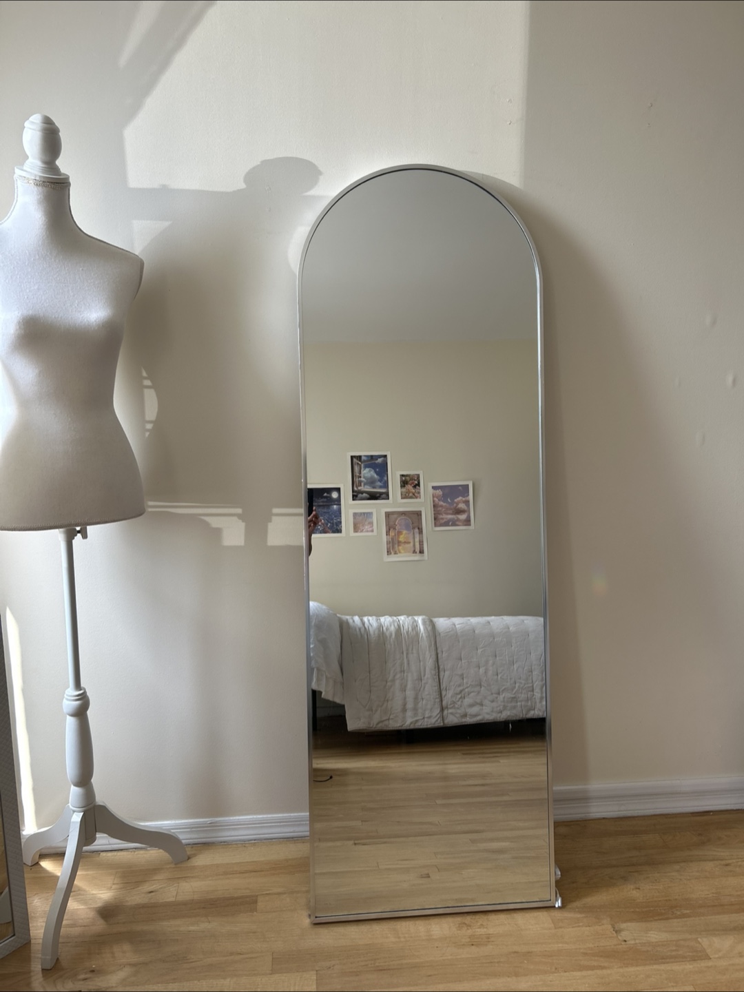 Full Length Arched Silver Mirror