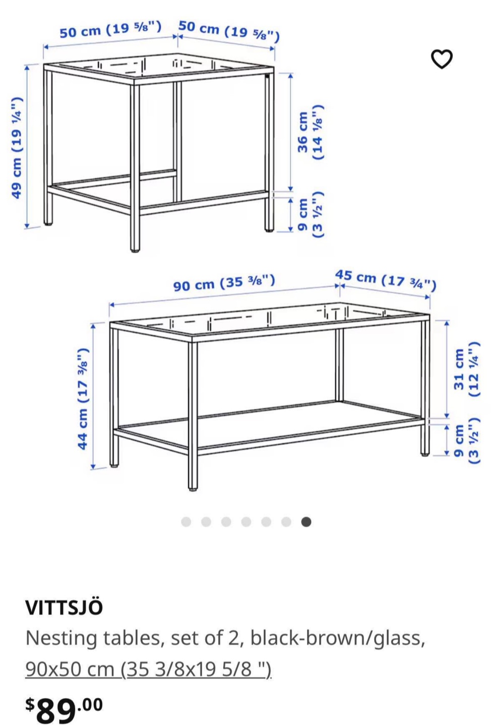 IKEA VITTSJÖ Nesting Tables - Set of 2 - photo 2