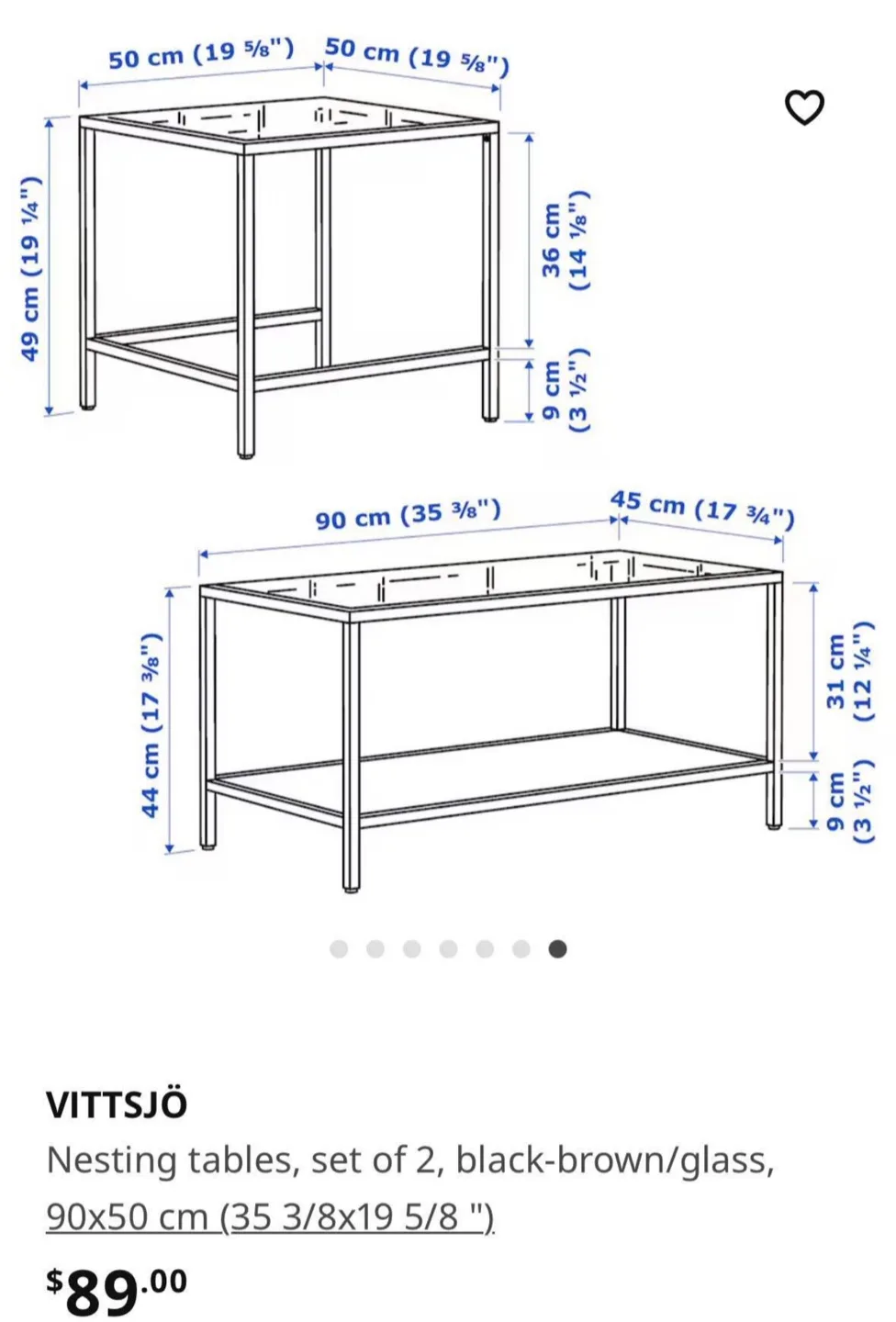 IKEA VITTSJÖ Nesting Tables - Set of 2 image indicator(2)