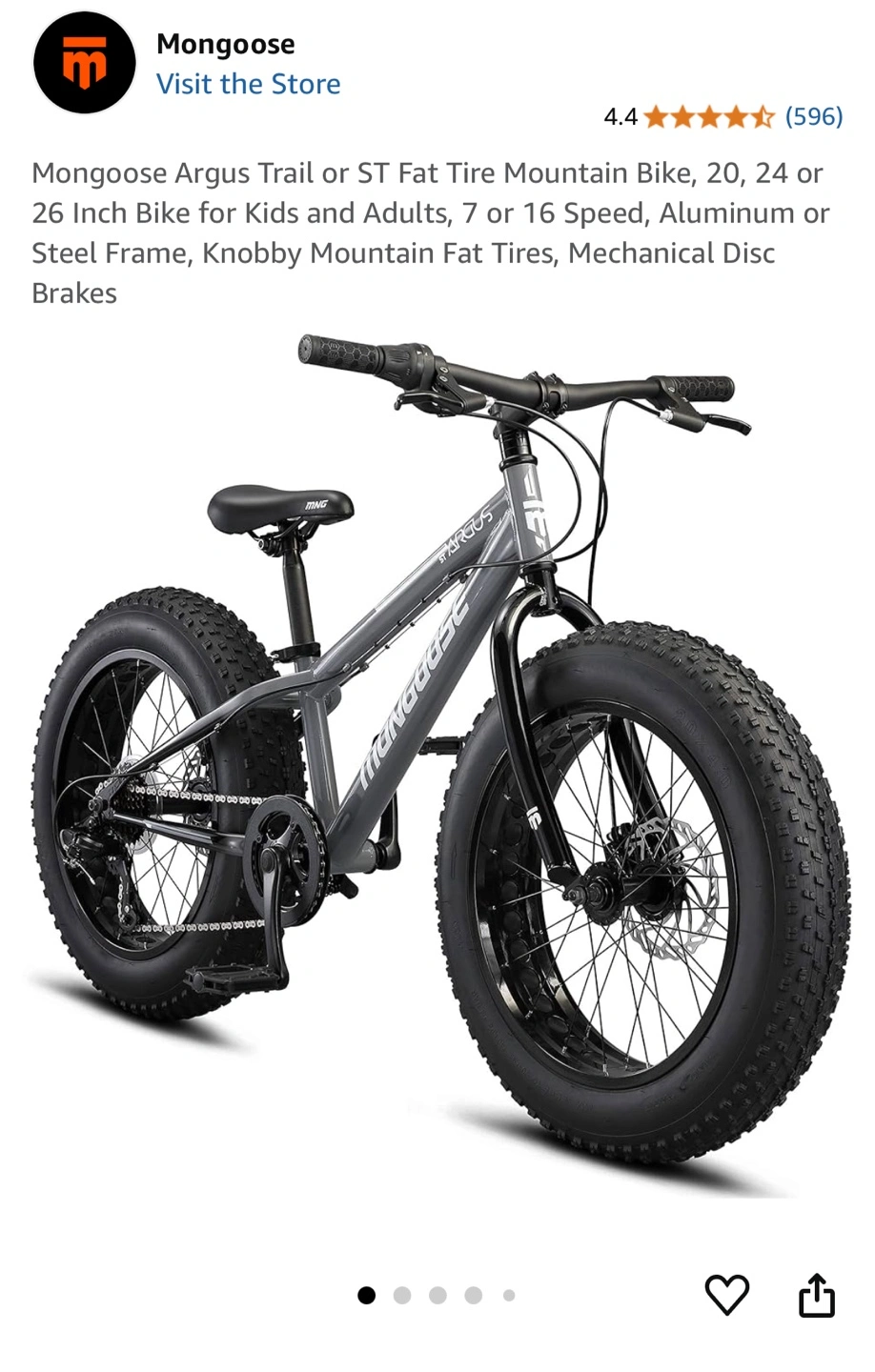 Mongoose Argus Trail Mongoose Big Tire Bicycle Mongoose Argus