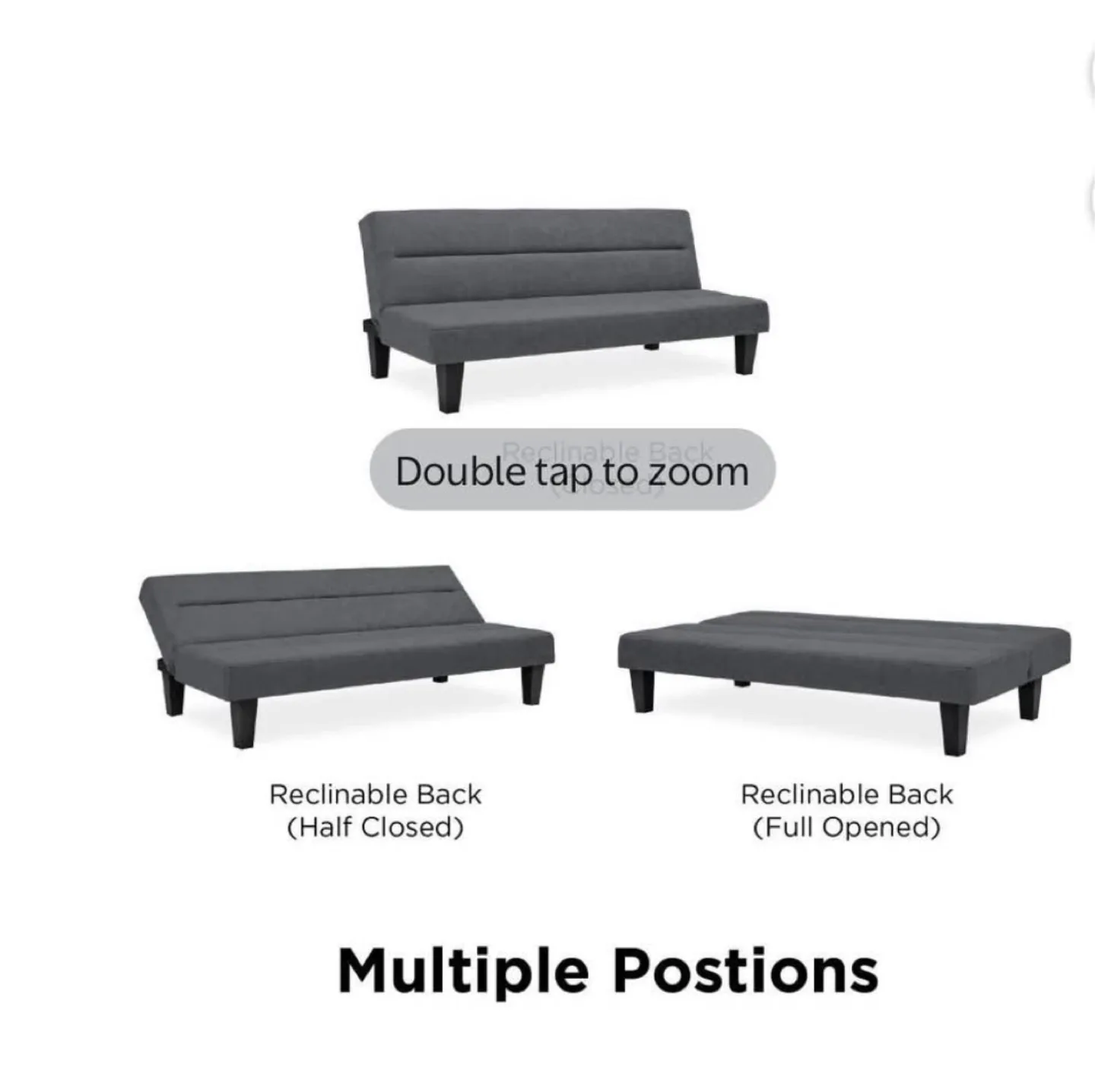 Gray Futon Couch image indicator(7)