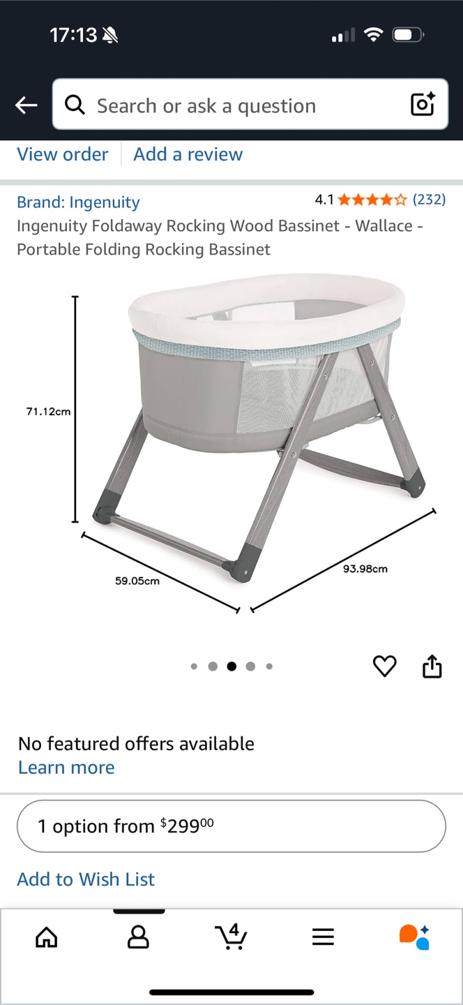Bassinet - Foldaway Rocking Wood - photo 4