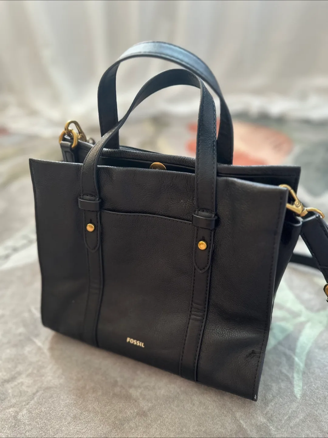 Fossil Black Leather Handbag thumbnail
