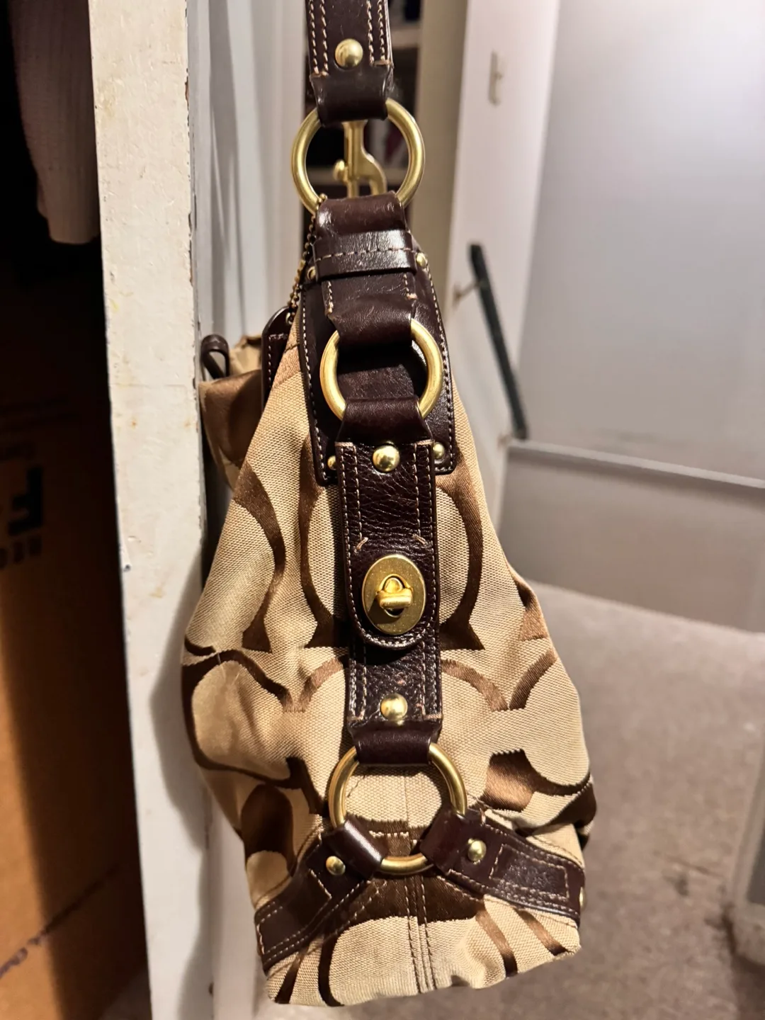 Coach Brown & Beige Hobo Bag image indicator(2)