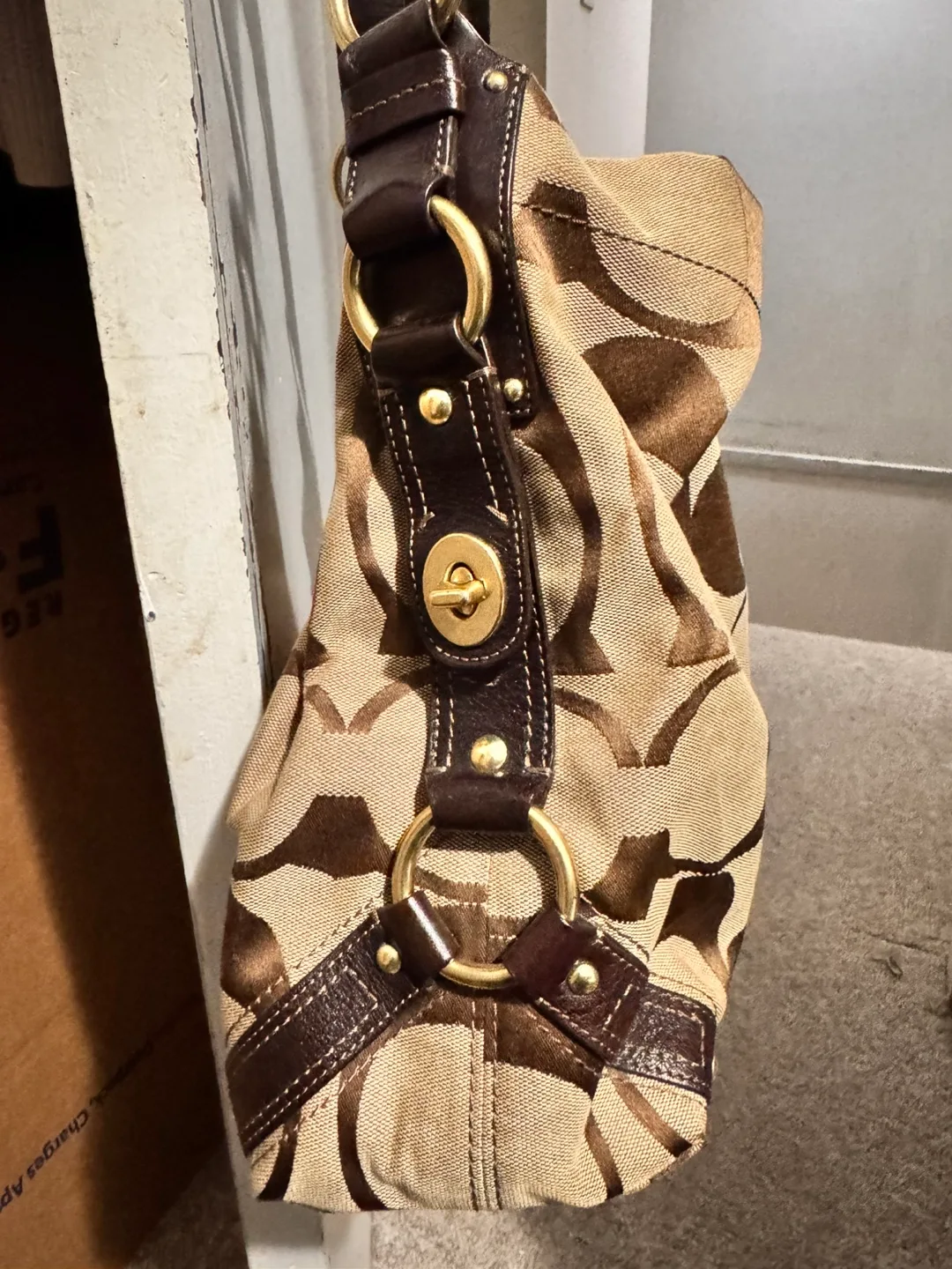 Coach Brown & Beige Hobo Bag image indicator(3)