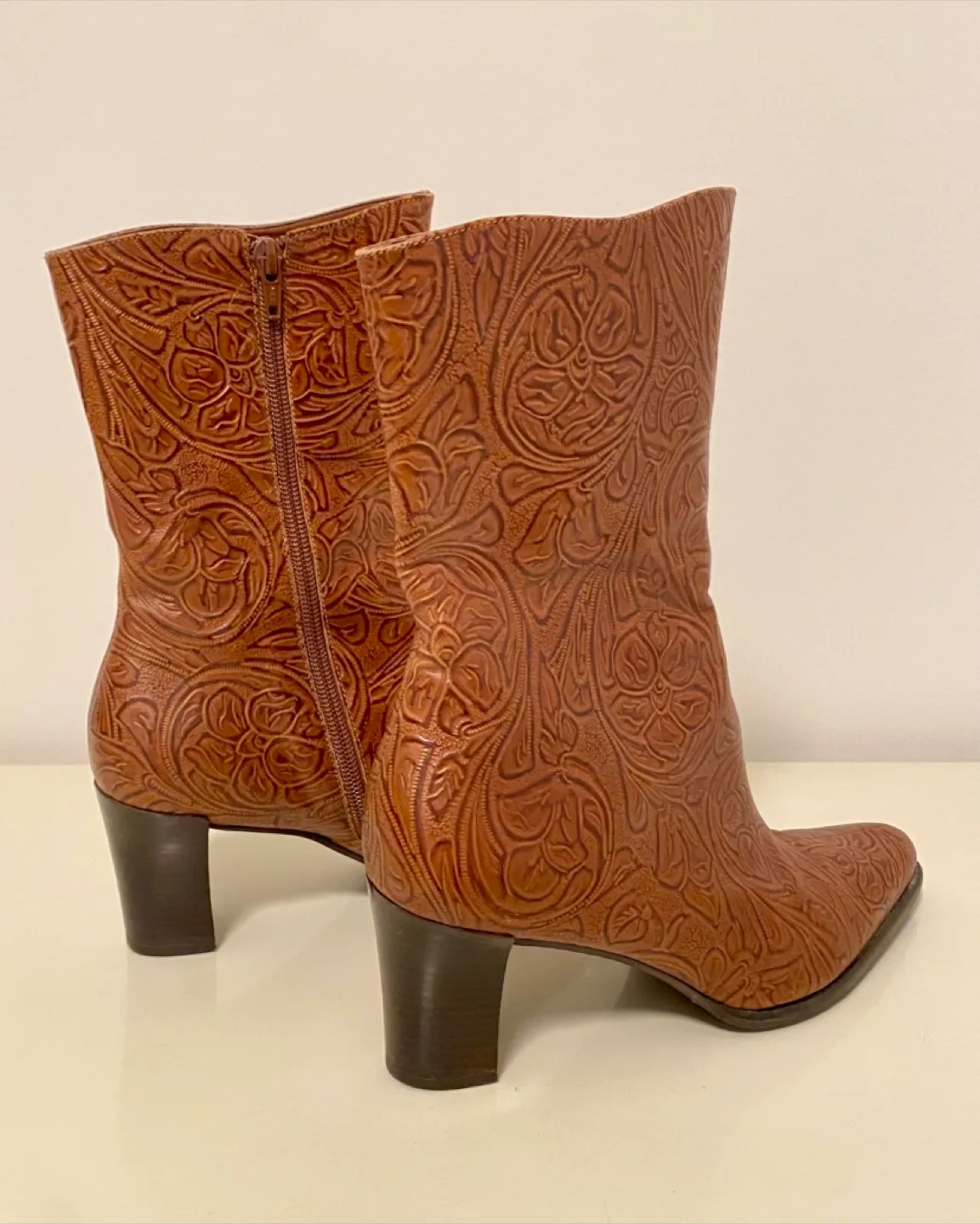 Brown Leather Embossed Boots image indicator(2)