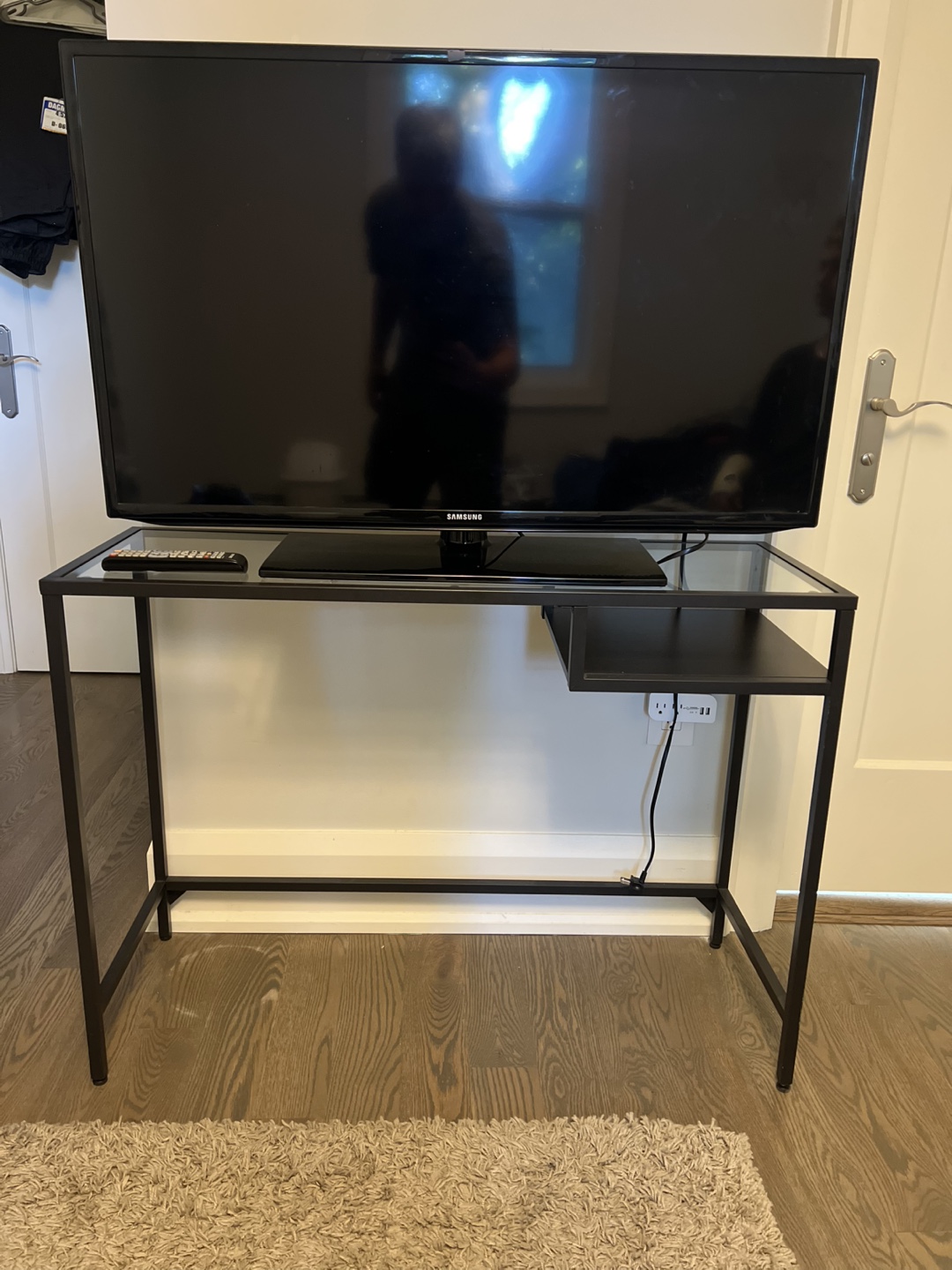 Black Metal & Glass Desk - photo 2