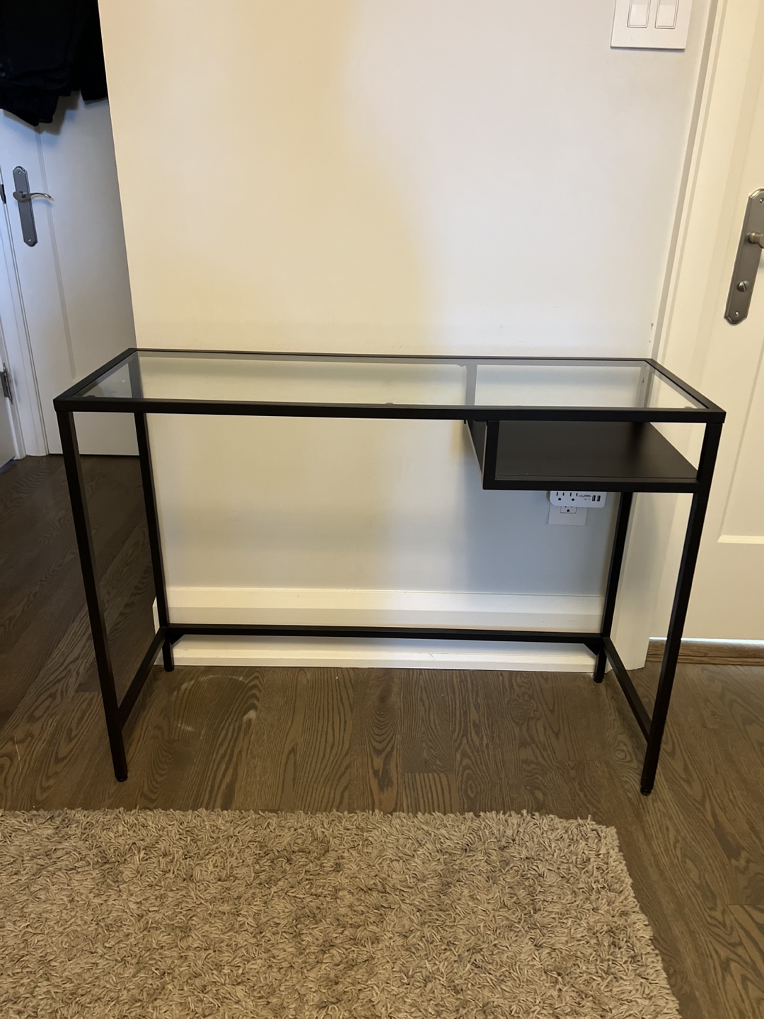 Black Metal & Glass Desk