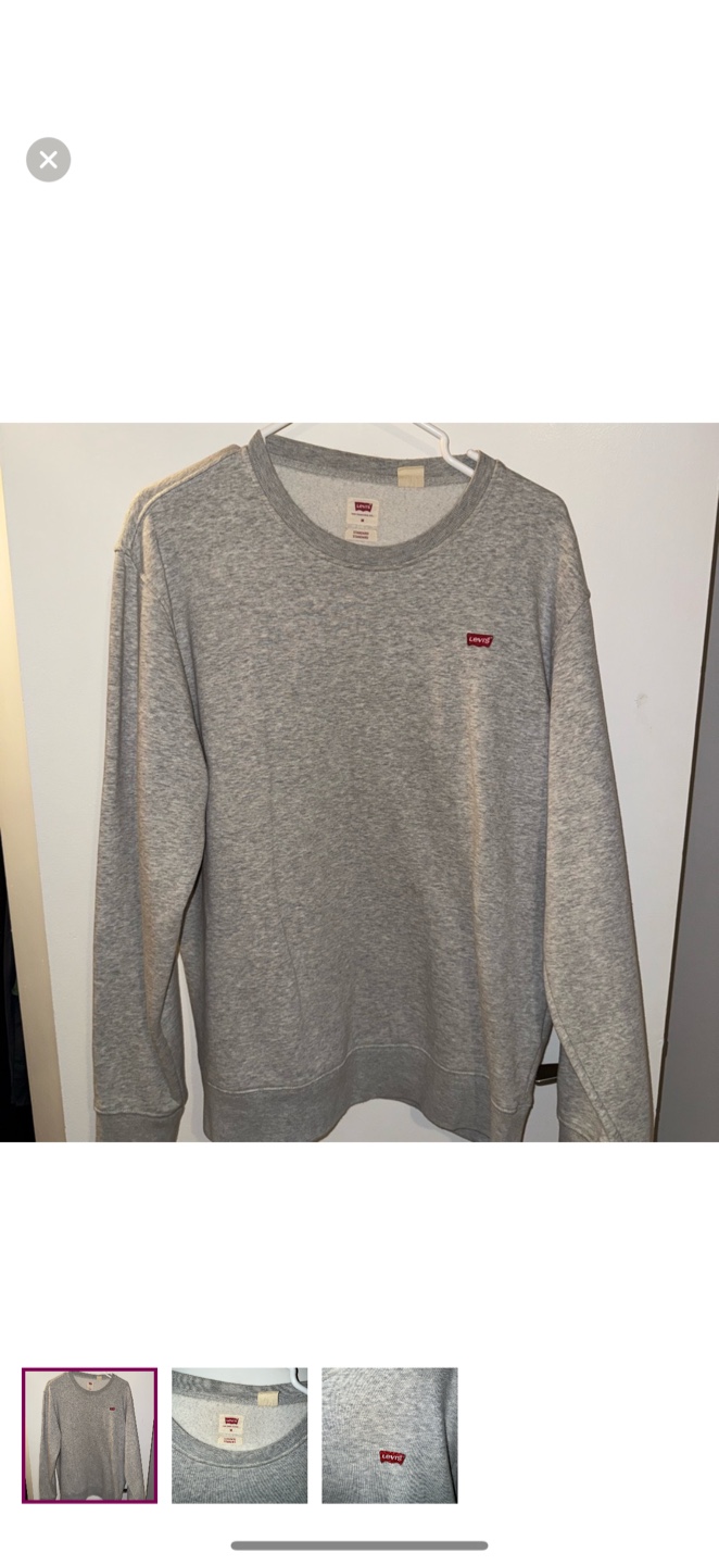 Levi's Grey Crewneck Sweatshirt - Size M