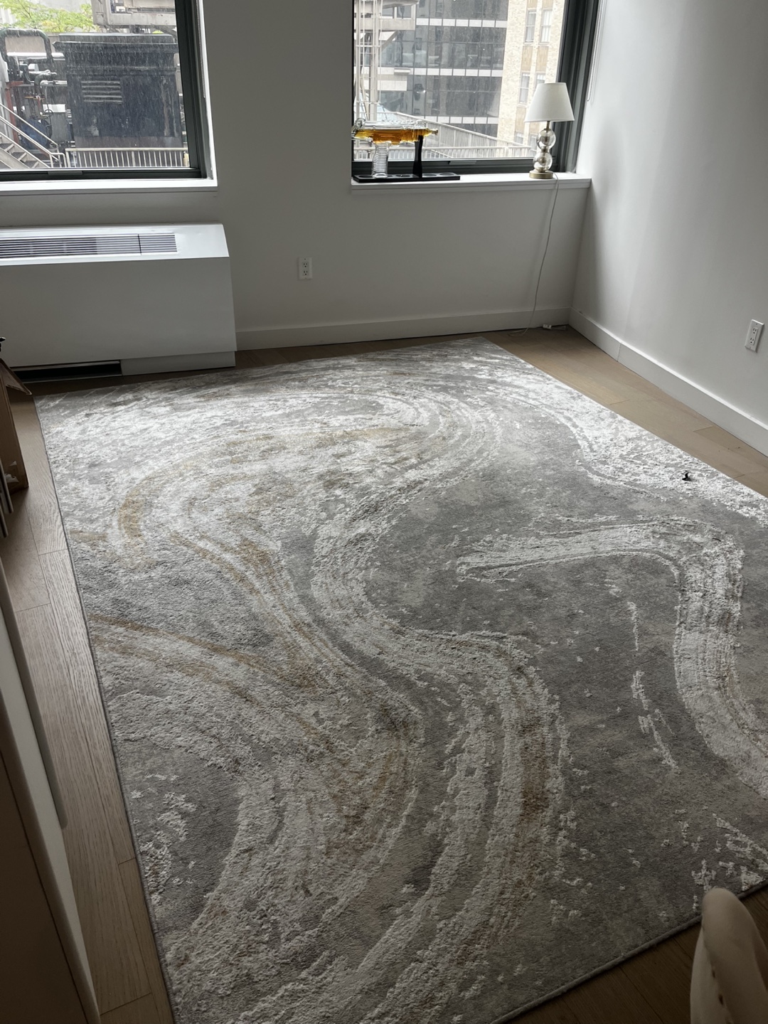 Area Rug - Gray/Beige Swirl Pattern