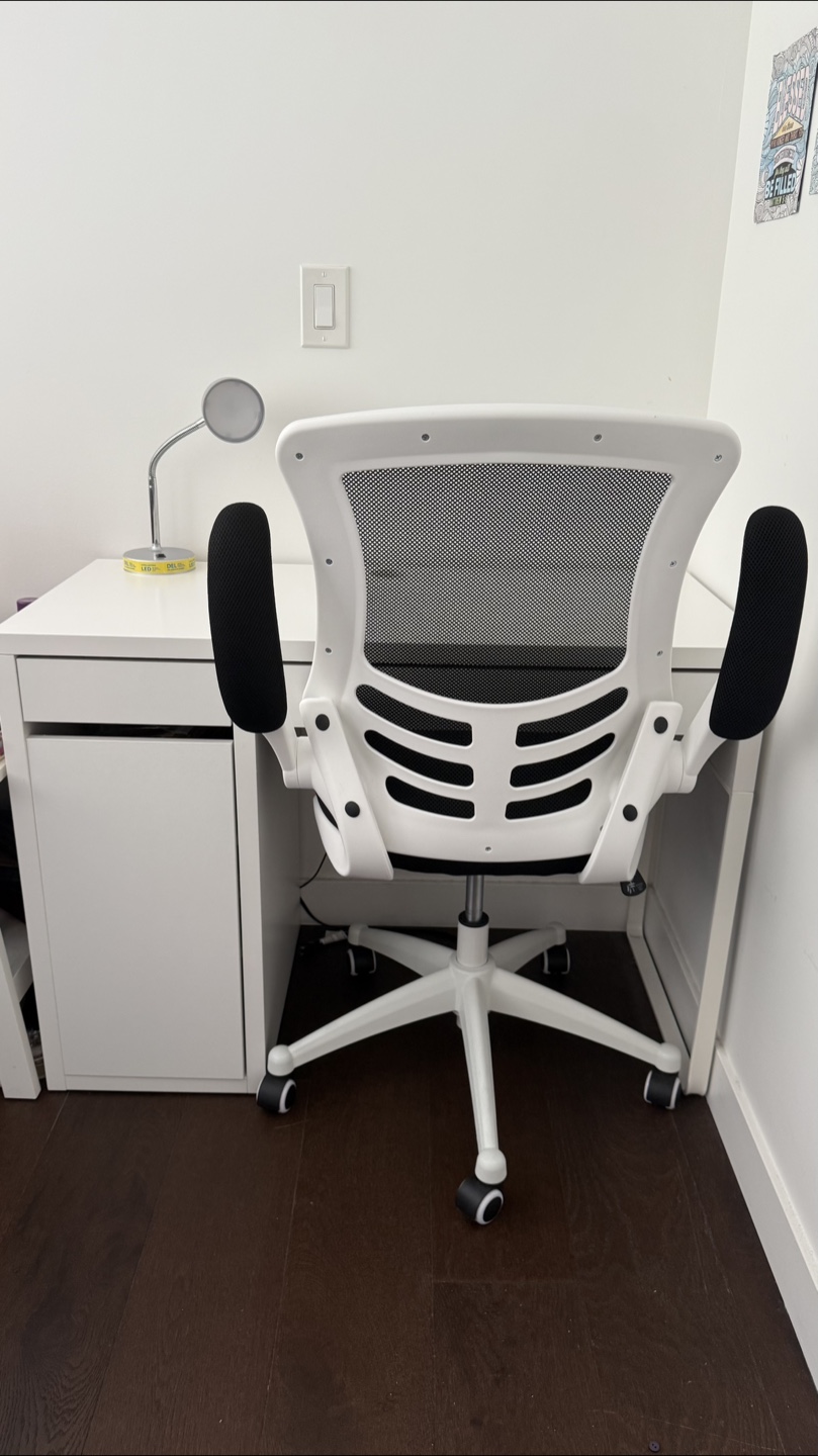 White Desk and Black/White Office Chair